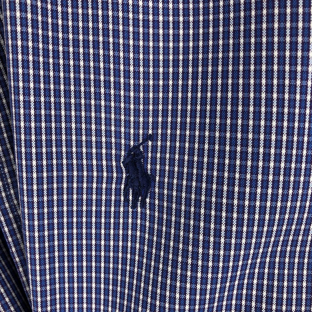Ralph Lauren YARMOUTH Long Sleeve Button-Down Check Shirt, Men's Size M cotton blue type Vintage Second Hand