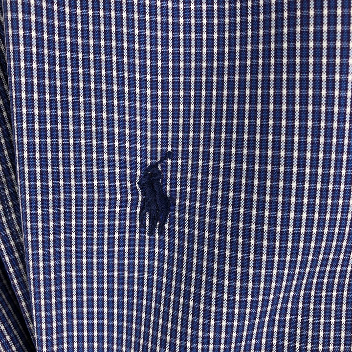 Ralph Lauren YARMOUTH Long Sleeve Button-Down Check Shirt, Men's Size M cotton blue type Vintage Second Hand