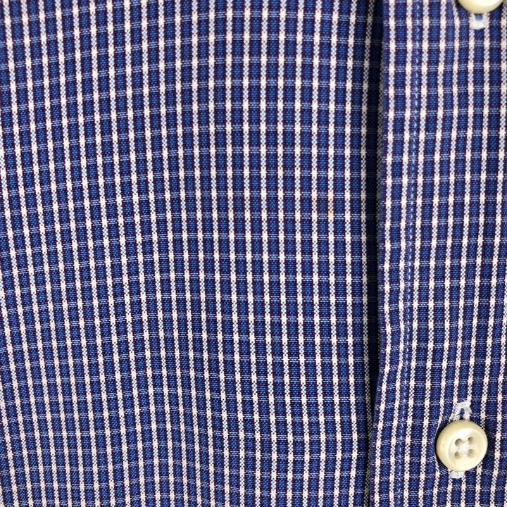 Ralph Lauren YARMOUTH Long Sleeve Button-Down Check Shirt, Men's Size M cotton blue type Vintage Second Hand