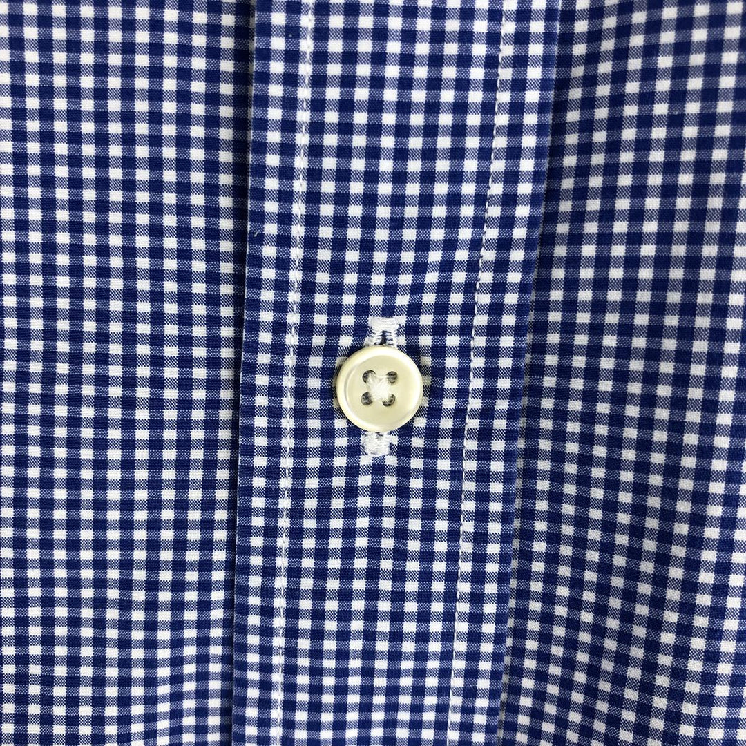 Ralph Lauren Gingham Check Long Sleeve Button-Down Check Shirt, Men's Size L cotton blue type Vintage Second Hand