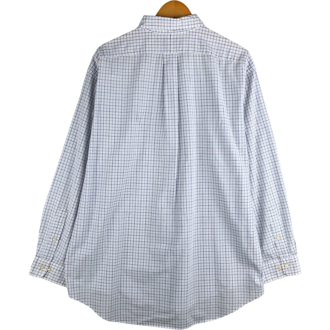 Ralph Lauren YARMOUTH Long Sleeve Button Down Check Shirt Men's XL cotton white type Vintage Second Hand