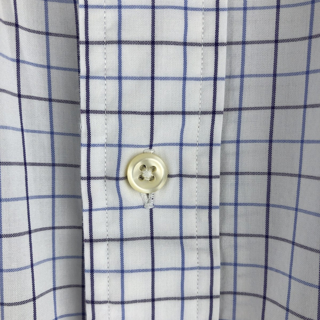 Ralph Lauren YARMOUTH Long Sleeve Button Down Check Shirt Men's XL cotton white type Vintage Second Hand