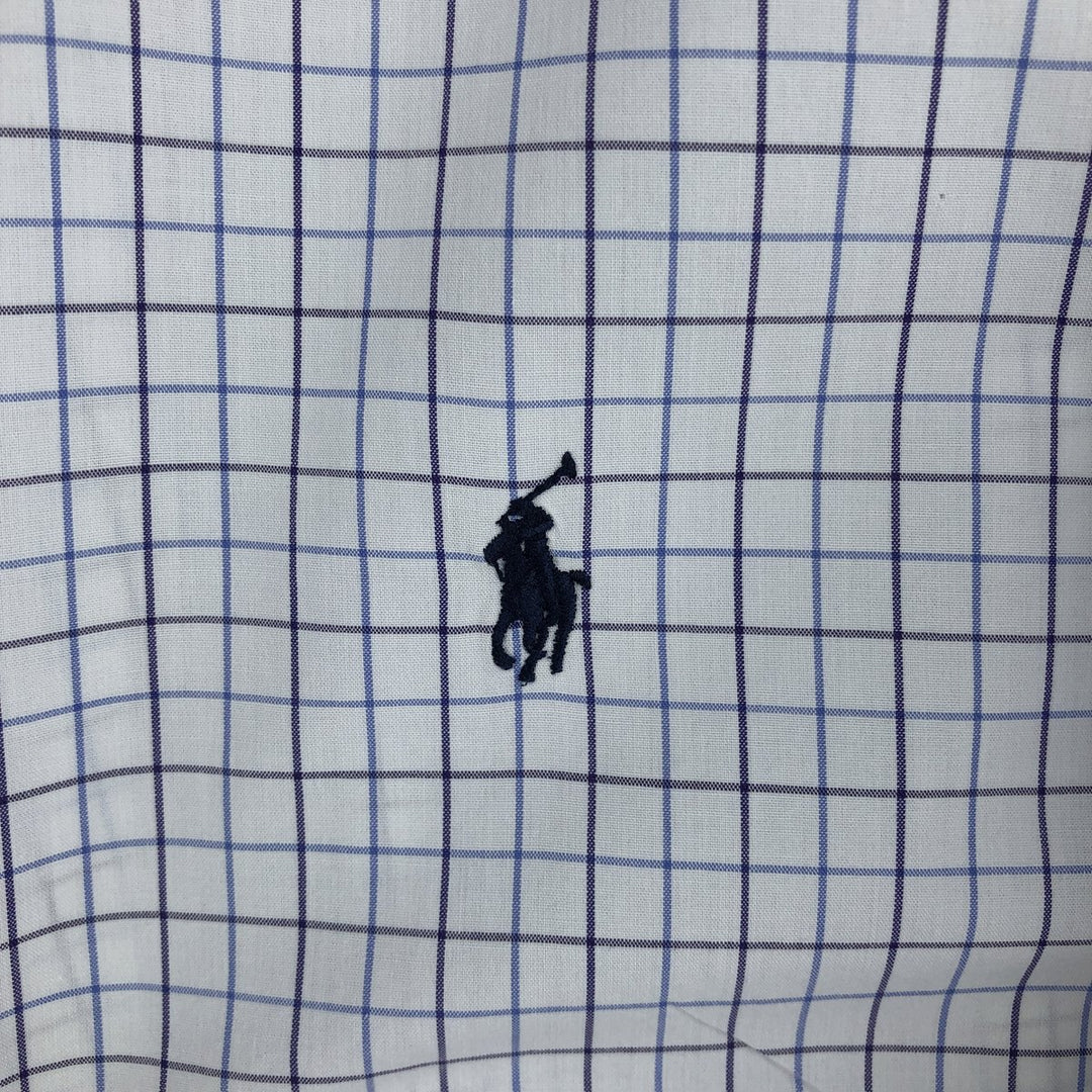 Ralph Lauren YARMOUTH Long Sleeve Button Down Check Shirt Men's XL cotton white type Vintage Second Hand