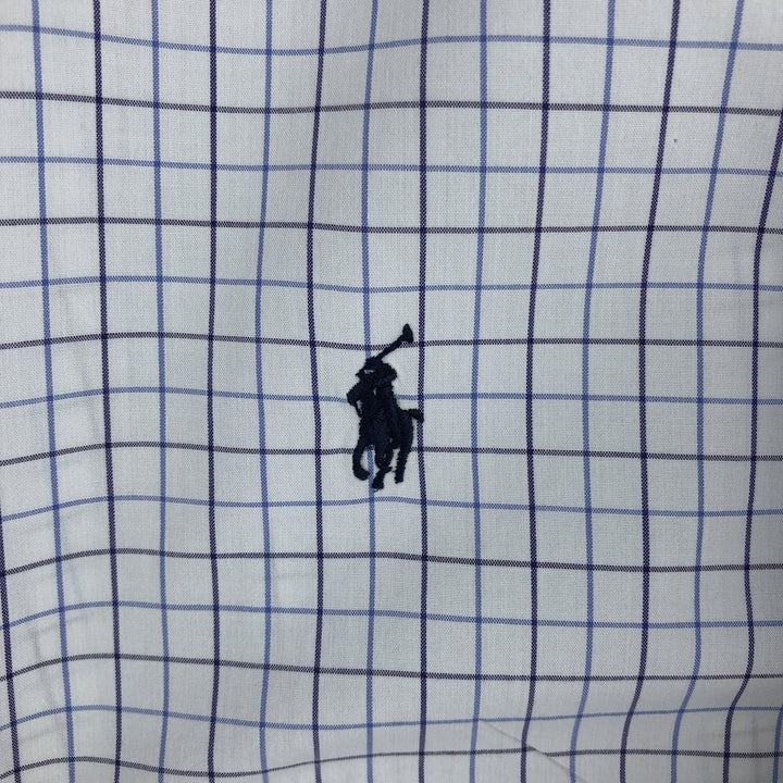 Ralph Lauren YARMOUTH Long Sleeve Button Down Check Shirt Men's XL cotton white type Vintage Second Hand