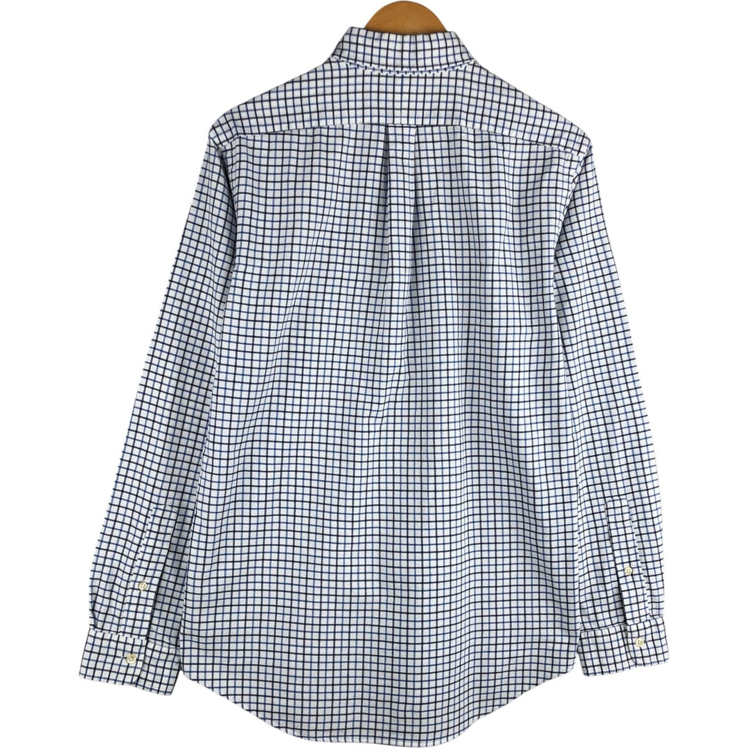 Ralph Lauren CUSTOM FIT long sleeve button down check shirt men's size M cotton white type Vintage Second Hand