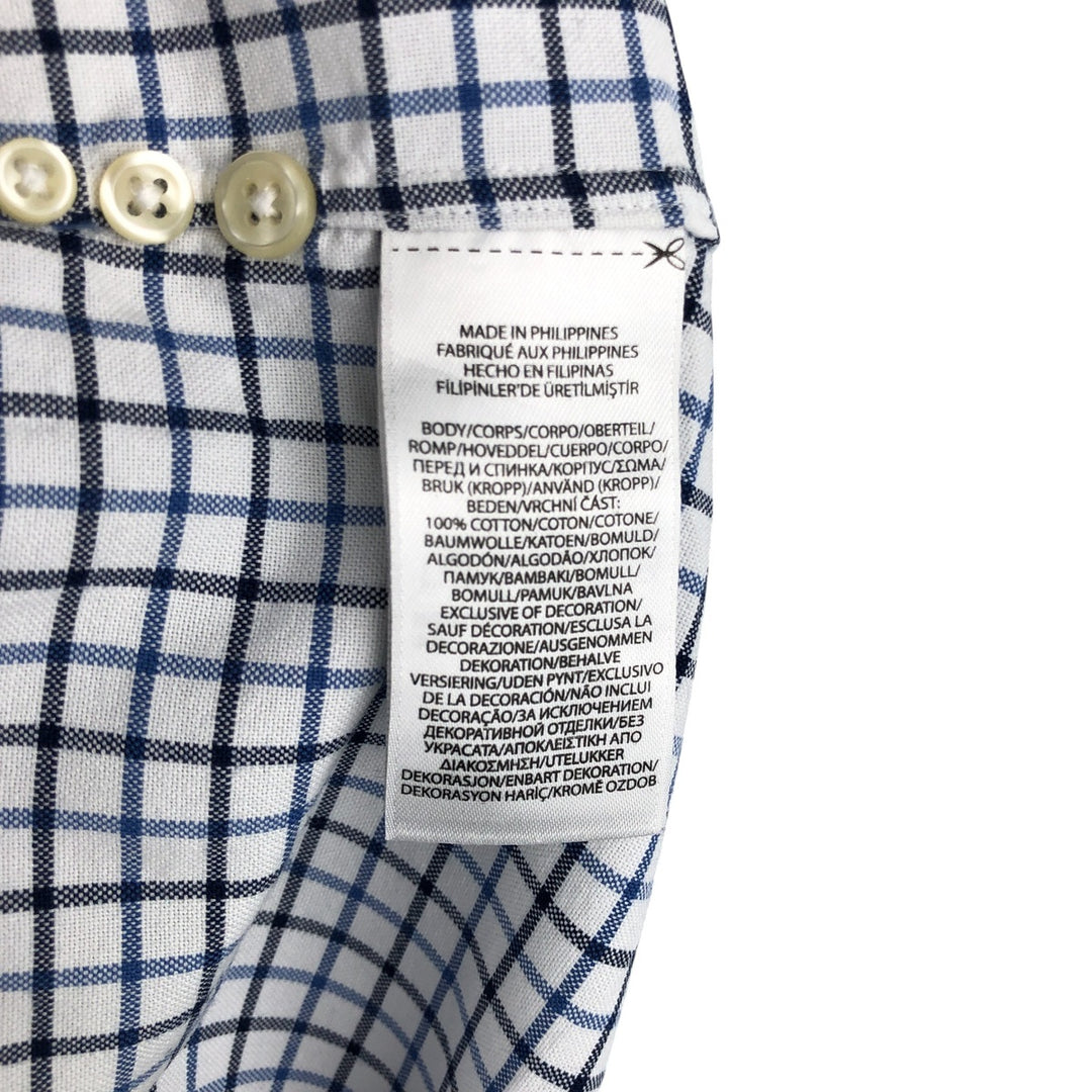 Ralph Lauren CUSTOM FIT long sleeve button down check shirt men's size M cotton white type Vintage Second Hand