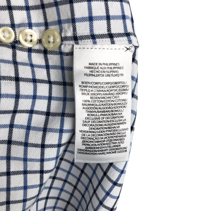 Ralph Lauren CUSTOM FIT long sleeve button down check shirt men's size M cotton white type Vintage Second Hand