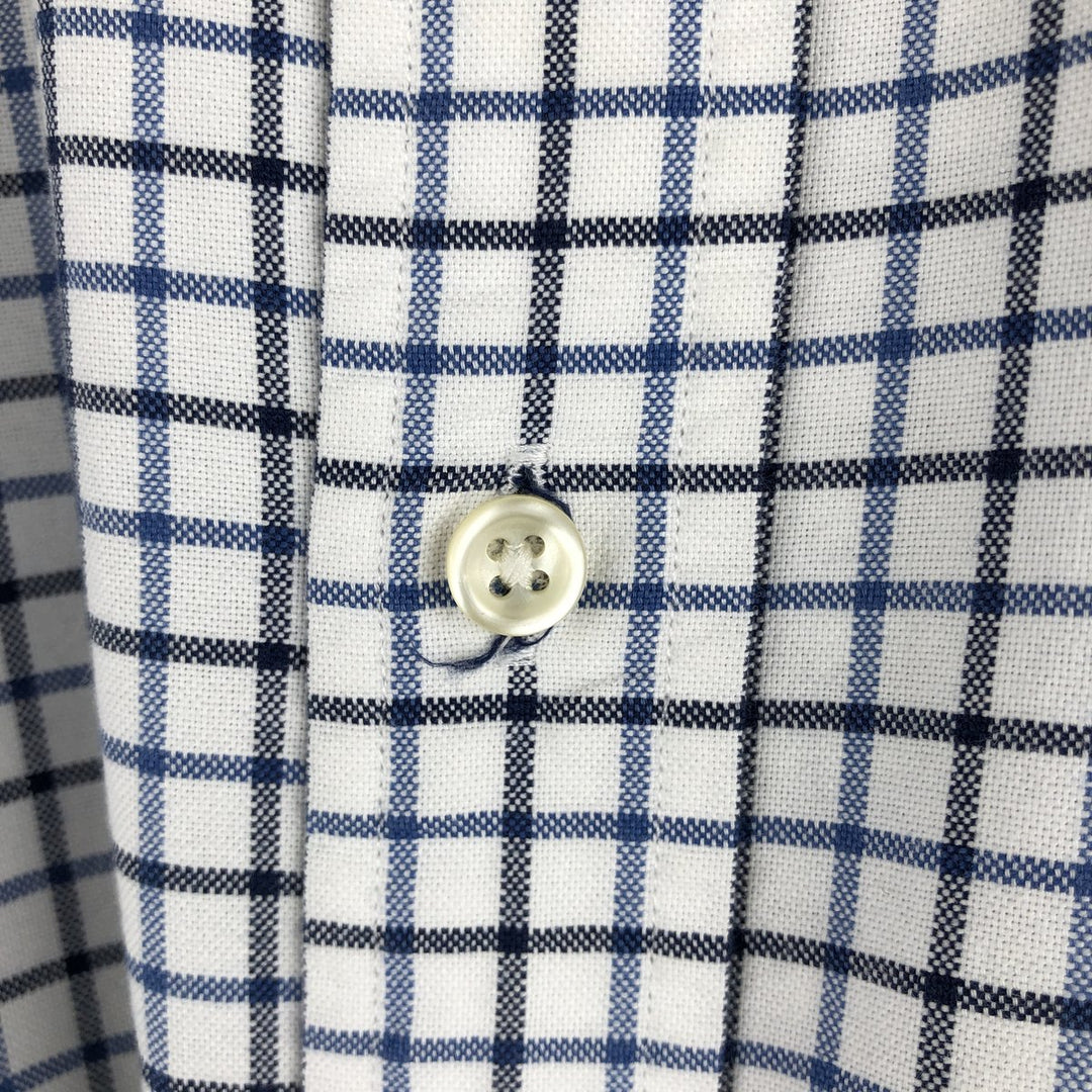 Ralph Lauren CUSTOM FIT long sleeve button down check shirt men's size M cotton white type Vintage Second Hand