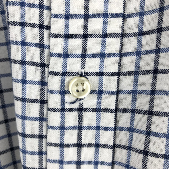 Ralph Lauren CUSTOM FIT long sleeve button down check shirt men's size M cotton white type Vintage Second Hand