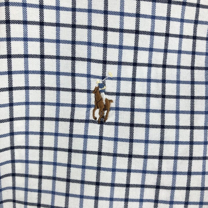 Ralph Lauren CUSTOM FIT long sleeve button down check shirt men's size M cotton white type Vintage Second Hand