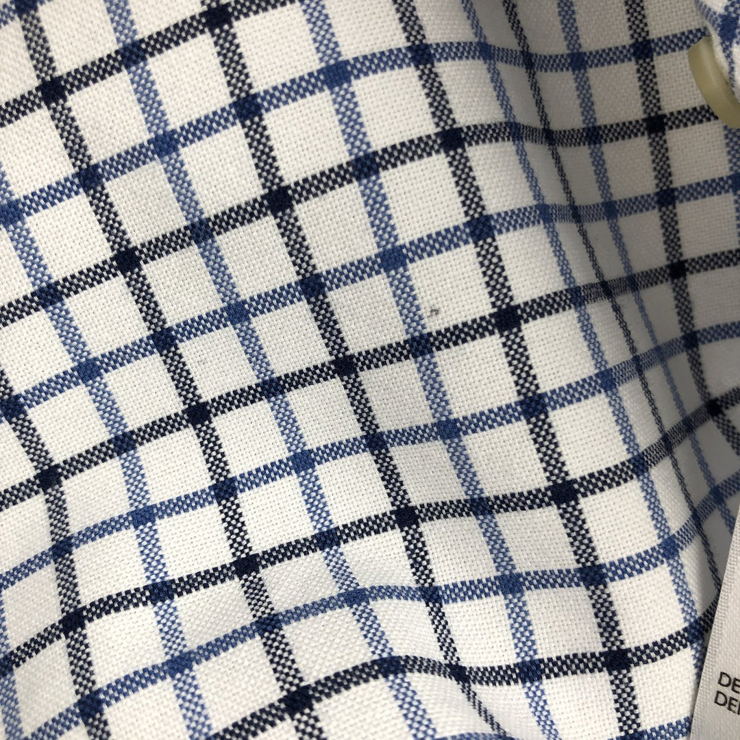Ralph Lauren CUSTOM FIT long sleeve button down check shirt men's size M cotton white type Vintage Second Hand