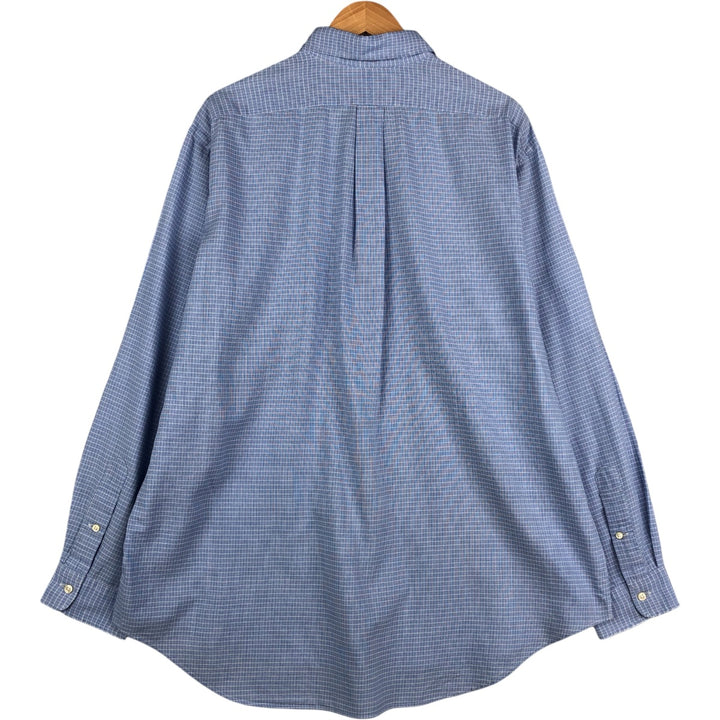 Ralph Lauren YARMOUTH Long Sleeve Button Down Check Shirt Men's XL cotton Blue type light blue Vintage Second Hand