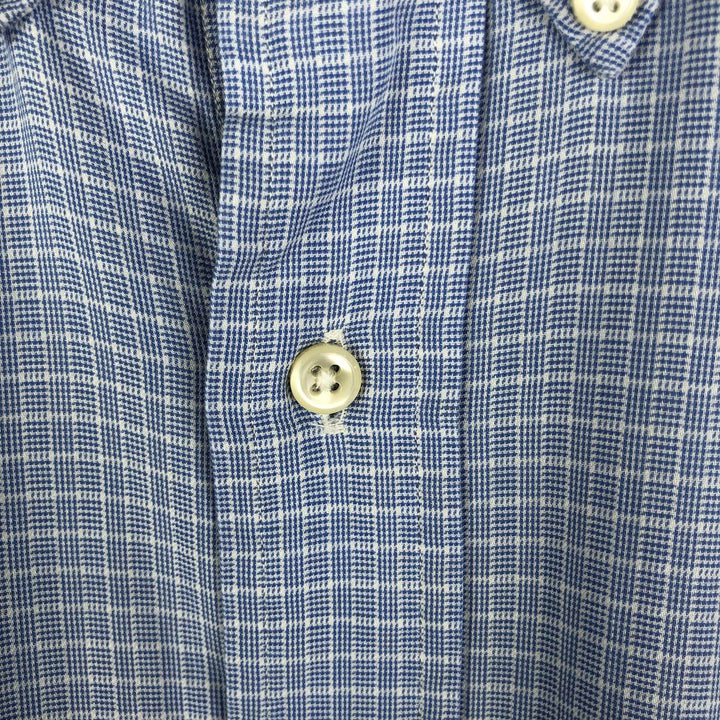 Ralph Lauren YARMOUTH Long Sleeve Button Down Check Shirt Men's XL cotton Blue type light blue Vintage Second Hand