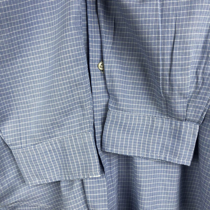 Ralph Lauren YARMOUTH Long Sleeve Button Down Check Shirt Men's XL cotton Blue type light blue Vintage Second Hand