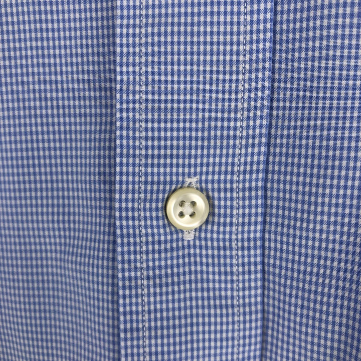 Ralph Lauren YARMOUTH Gingham Check Long Sleeve Button Down Check Shirt Men's M Size cotton Blue type light blue Vintage Second Hand