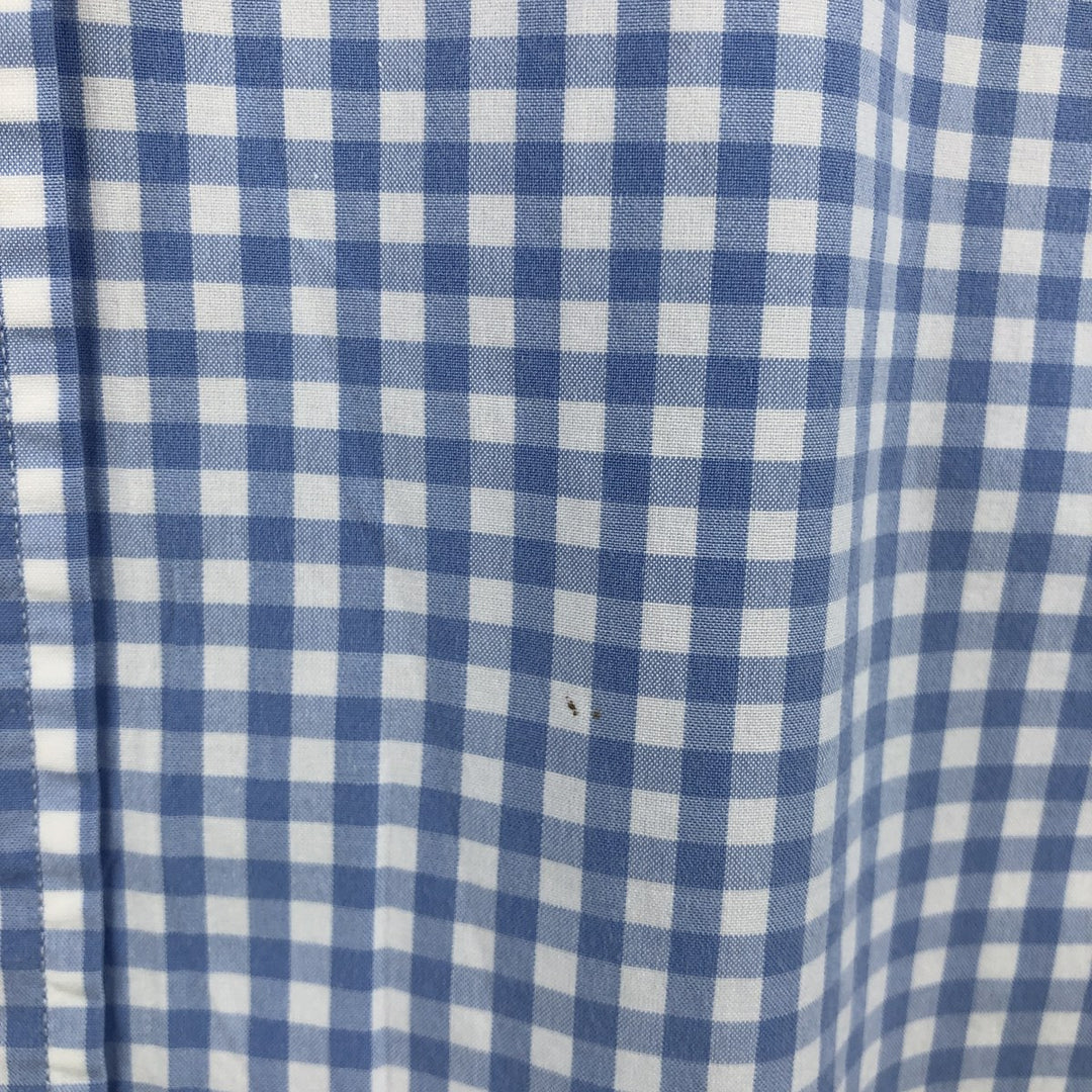 Ralph Lauren Gingham Check Long Sleeve Button-Down Check Shirt, Men's Size L cotton Blue type light blue Vintage Second Hand