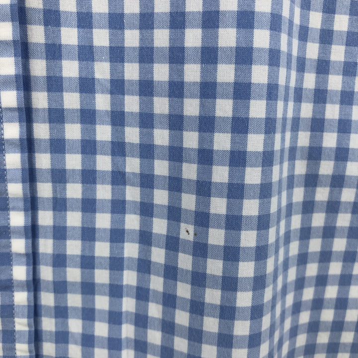 Ralph Lauren Gingham Check Long Sleeve Button-Down Check Shirt, Men's Size L cotton Blue type light blue Vintage Second Hand