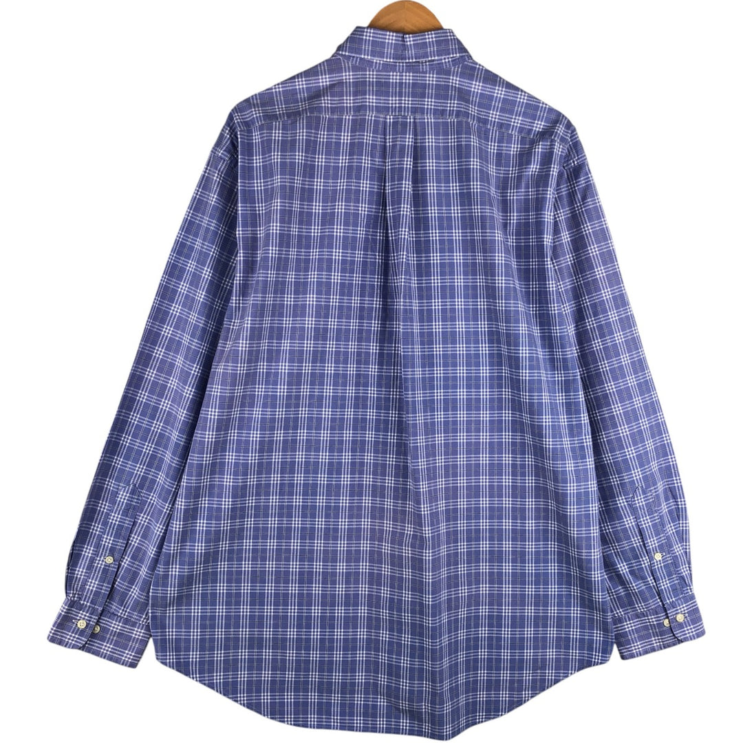 Ralph Lauren Classic Fit Long Sleeve Button Down Check Shirt Men's XL cotton Blue type light blue Vintage Second Hand