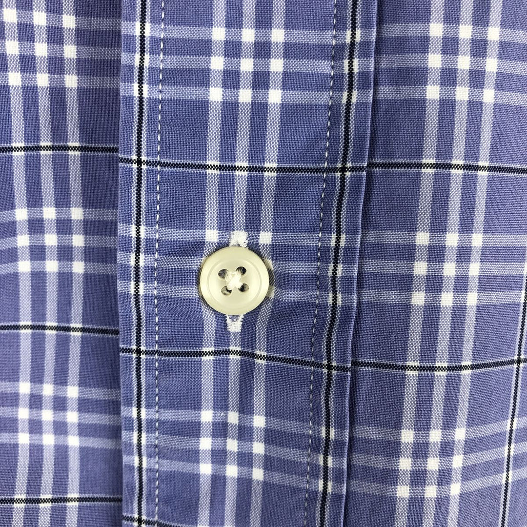 Ralph Lauren Classic Fit Long Sleeve Button Down Check Shirt Men's XL cotton Blue type light blue Vintage Second Hand