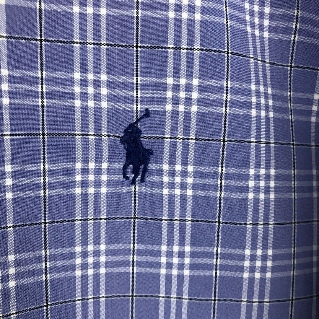 Ralph Lauren Classic Fit Long Sleeve Button Down Check Shirt Men's XL cotton Blue type light blue Vintage Second Hand
