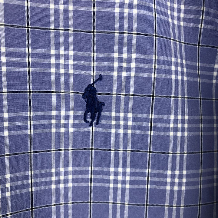 Ralph Lauren Classic Fit Long Sleeve Button Down Check Shirt Men's XL cotton Blue type light blue Vintage Second Hand