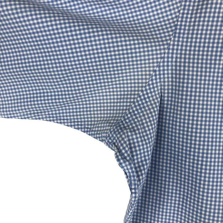 Ralph Lauren Classic Fit Gingham Check Long Sleeve Button-Down Check Shirt, Men's Size L cotton Blue type light blue Vintage Second Hand