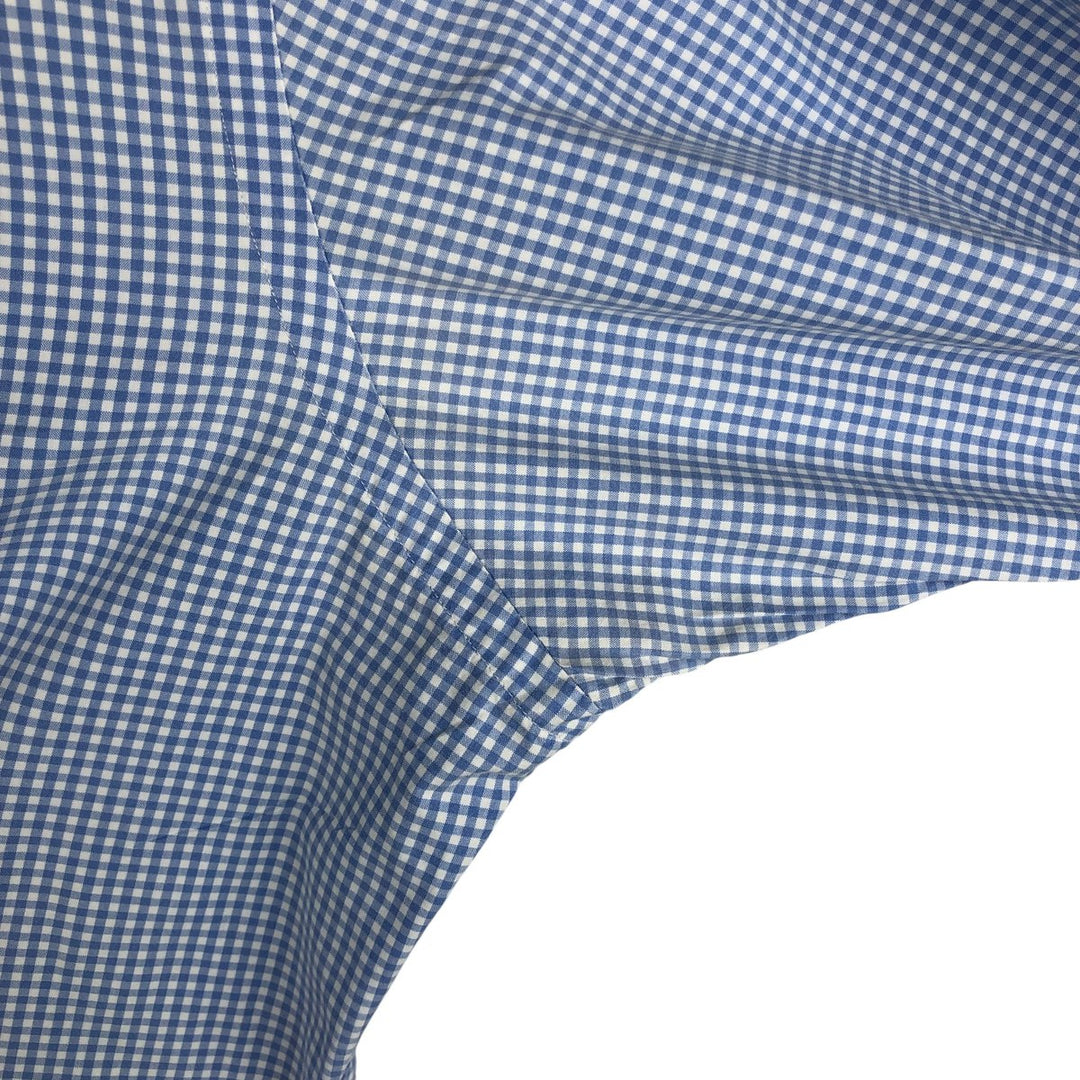 Ralph Lauren Classic Fit Gingham Check Long Sleeve Button-Down Check Shirt, Men's Size L cotton Blue type light blue Vintage Second Hand