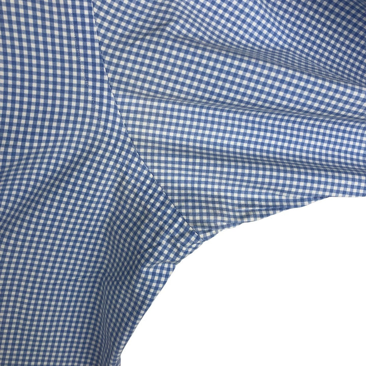 Ralph Lauren Classic Fit Gingham Check Long Sleeve Button-Down Check Shirt, Men's Size L cotton Blue type light blue Vintage Second Hand
