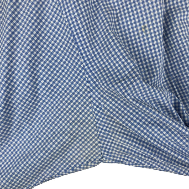 Ralph Lauren Classic Fit Gingham Check Long Sleeve Button-Down Check Shirt, Men's Size L cotton Blue type light blue Vintage Second Hand