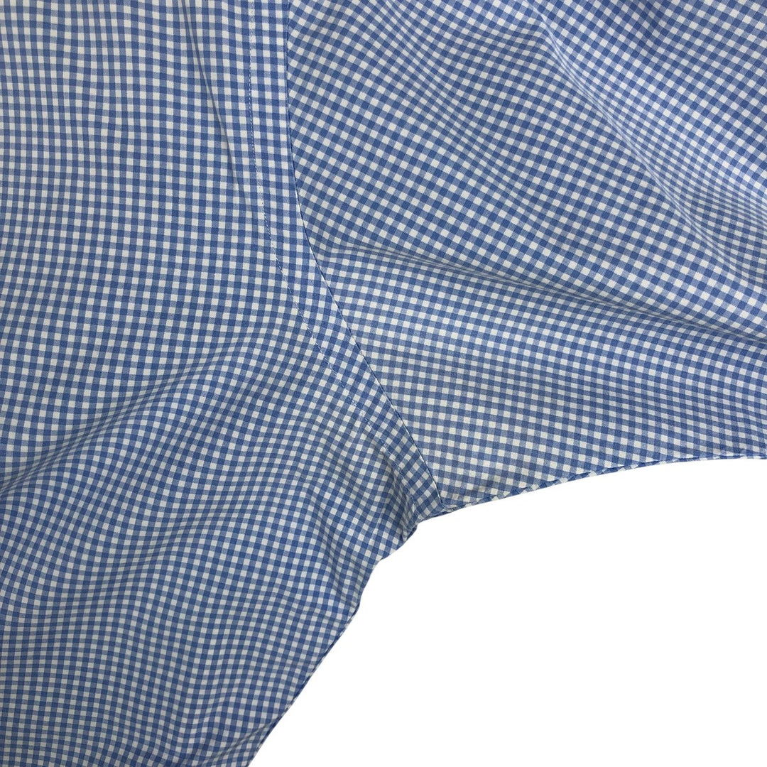 Ralph Lauren Classic Fit Gingham Check Long Sleeve Button-Down Check Shirt, Men's Size L cotton Blue type light blue Vintage Second Hand