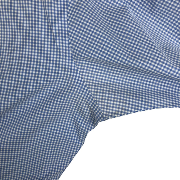 Ralph Lauren Classic Fit Gingham Check Long Sleeve Button-Down Check Shirt, Men's Size L cotton Blue type light blue Vintage Second Hand