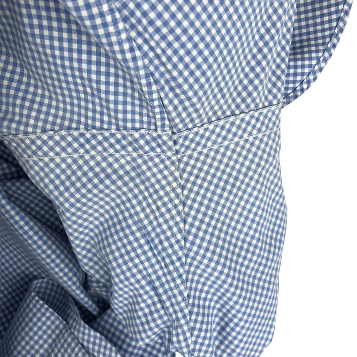 Ralph Lauren Classic Fit Gingham Check Long Sleeve Button-Down Check Shirt, Men's Size L cotton Blue type light blue Vintage Second Hand