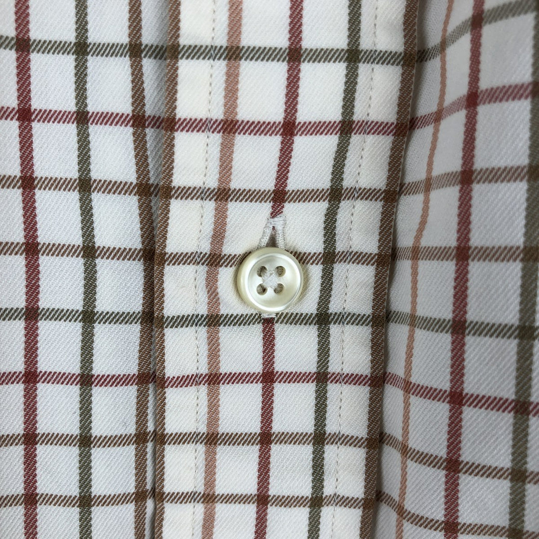 Ralph Lauren Classic Fit Long Sleeve Button Down Check Shirt Men's XL cotton white type Vintage Second Hand