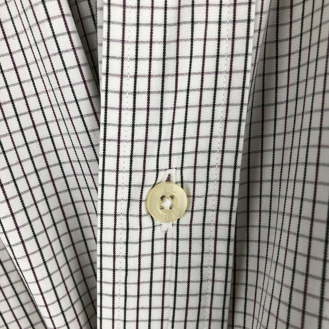 Ralph Lauren RALPH LAUREN GOLF TILDEN Long Sleeve Button Down Check Shirt Men's XL cotton white type Vintage Second Hand