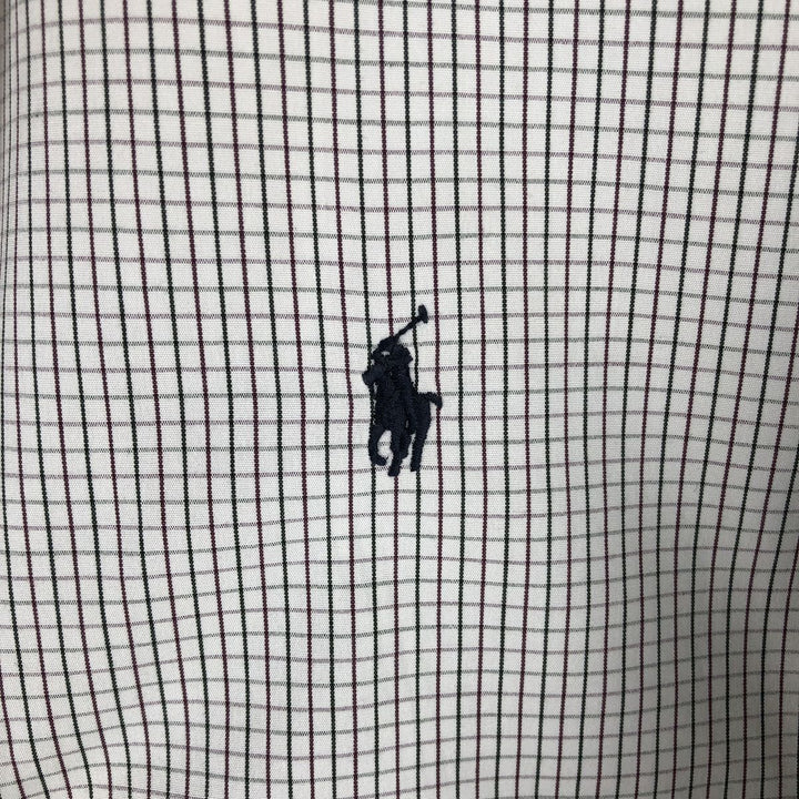 Ralph Lauren RALPH LAUREN GOLF TILDEN Long Sleeve Button Down Check Shirt Men's XL cotton white type Vintage Second Hand