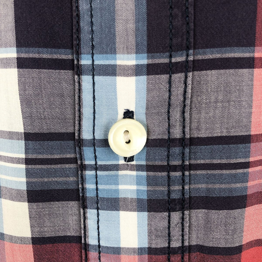Ralph Lauren POLO RALPH LAUREN long-sleeved button-down check shirt, men's size M cotton navy blue type Vintage Second Hand