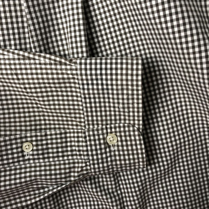 Ralph Lauren Classic Fit Gingham Check Long Sleeve Button-Down Check Shirt, Men's XL cotton brown type Vintage Second Hand