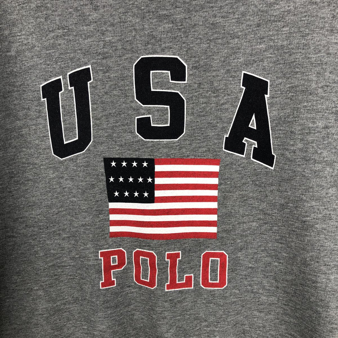 Ralph Lauren POLO by Ralph Lauren Stars and Stripes Logo Sweatshirt, Made in Peru, Men's XL cotton gray type Vintage Second Hand