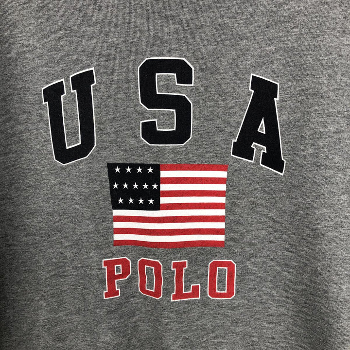 Ralph Lauren POLO by Ralph Lauren Stars and Stripes Logo Sweatshirt, Made in Peru, Men's XL cotton gray type Vintage Second Hand
