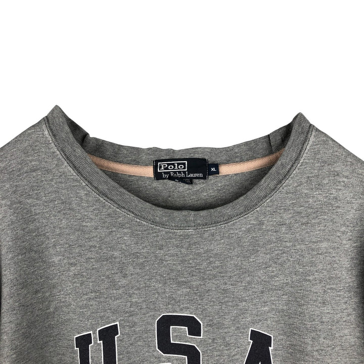 Ralph Lauren POLO by Ralph Lauren Stars and Stripes Logo Sweatshirt, Made in Peru, Men's XL cotton gray type Vintage Second Hand