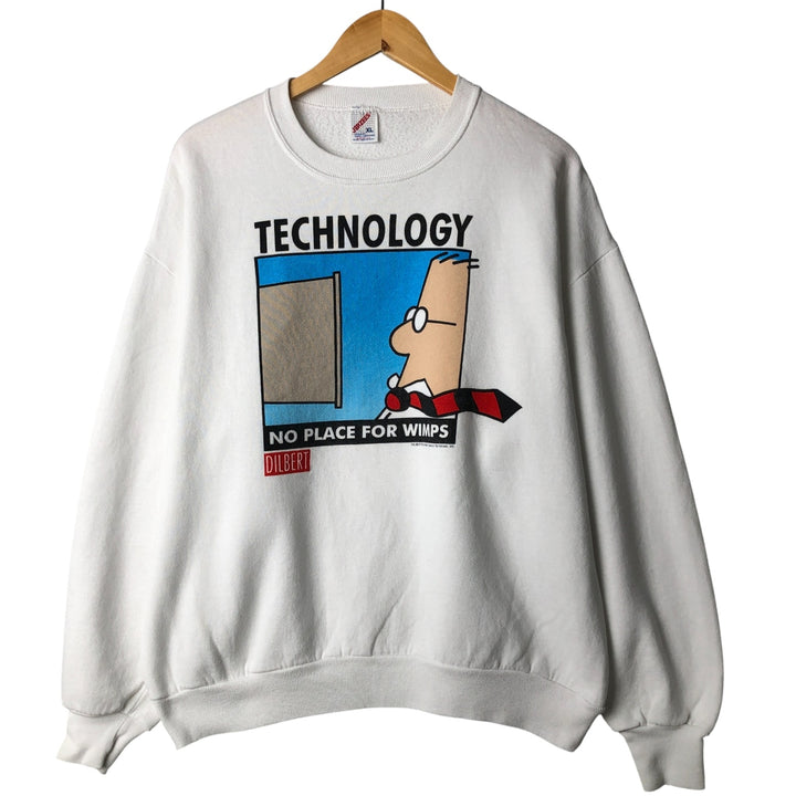 Vintage 90'S Jersey Dirbato character sweatshirt, Made in USA, Men's XL cotton white type Vintage Second Hand