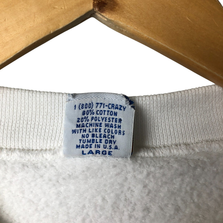 Vintage 90'S Crazy Shirt logo sweatshirt, made in the USA, size L, men's cotton white type Vintage Second Hand