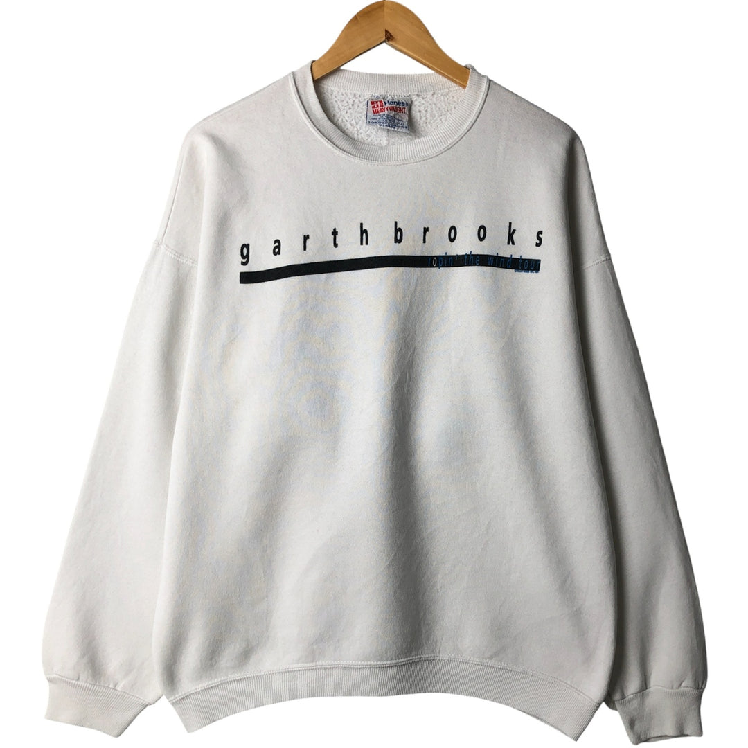 Vintage 90'S Hanes Garth Brooks Shameless band sweatshirt, Made in USA, Men's XL cotton white type Vintage Second Hand