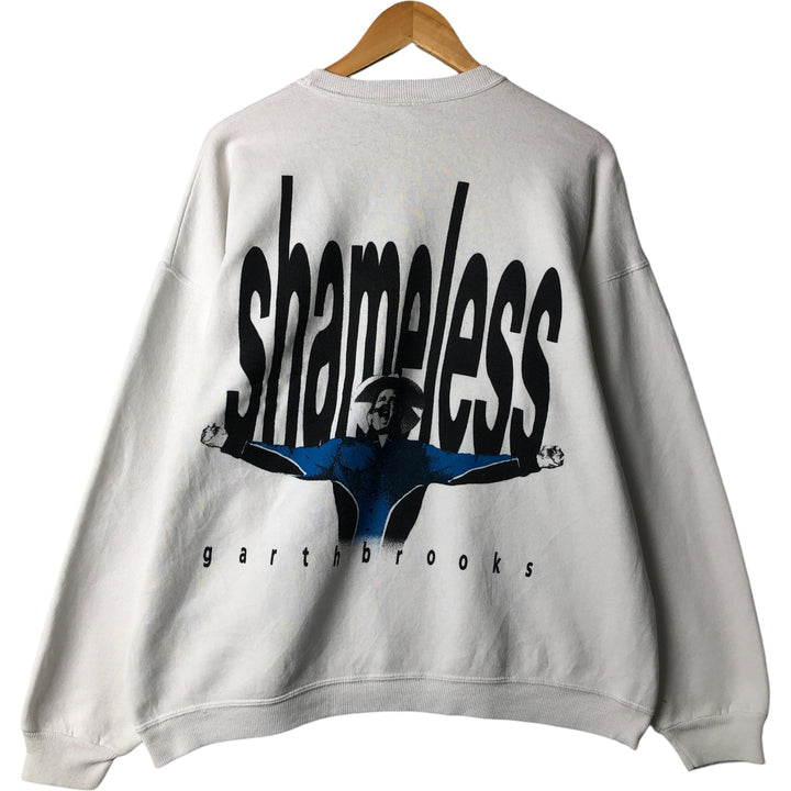 Vintage 90'S Hanes Garth Brooks Shameless band sweatshirt, Made in USA, Men's XL cotton white type Vintage Second Hand