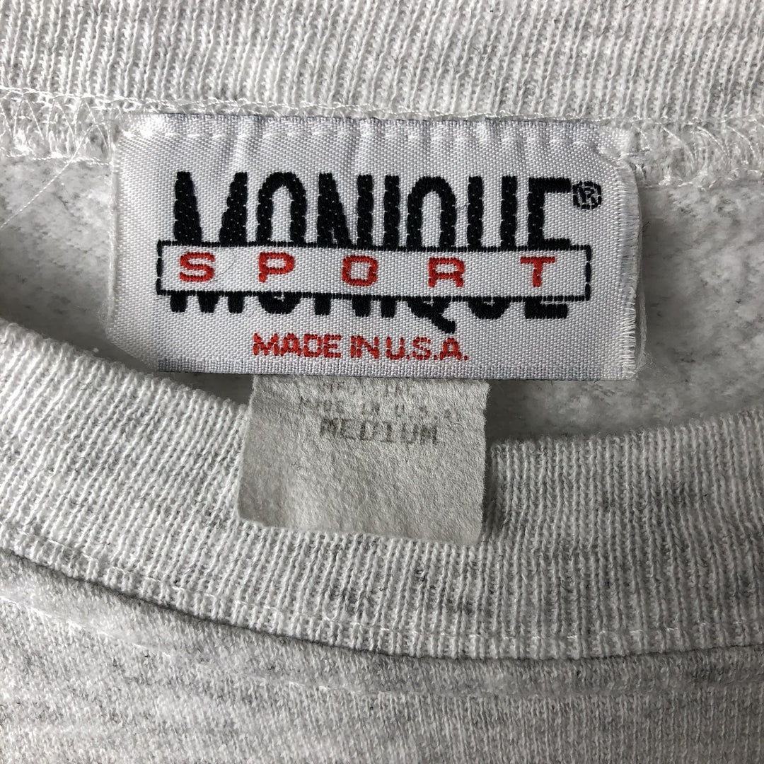 Vintage 90'S MONIQUE SPORT printed sweatshirt, made in the USA, size M, men's cotton gray type Vintage Second Hand