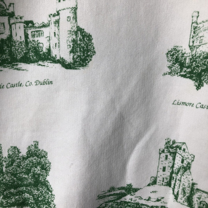 Vintage 90'S Carole Chips all-over print sweatshirt, made in the USA, size L, men's cotton white type Vintage Second Hand