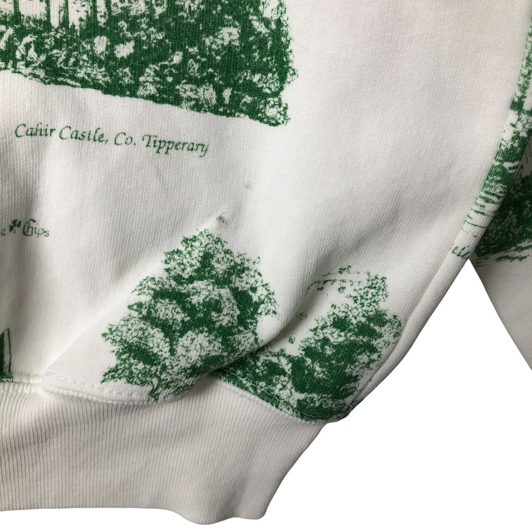 Vintage 90'S Carole Chips all-over print sweatshirt, made in the USA, size L, men's cotton white type Vintage Second Hand