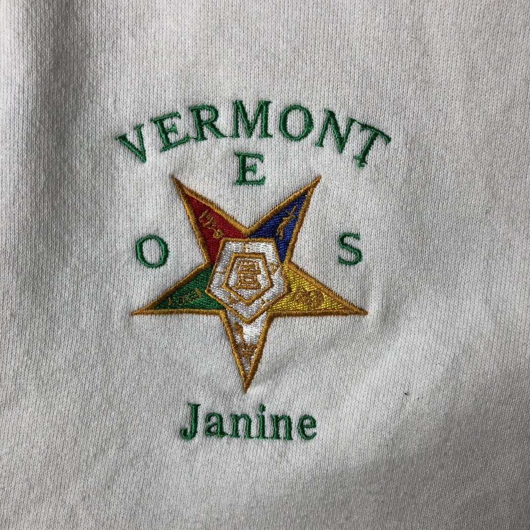 Vintage 90'S Jerzees Eastern Star Sweatshirt Cardigan, Men's Size Medium cotton white type Vintage Second Hand