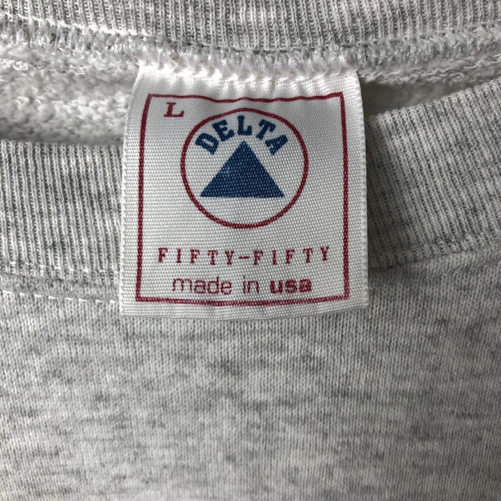 Vintage 90'S Delta floral print sweatshirt, made in the USA, size L, men's cotton gray type Vintage Second Hand