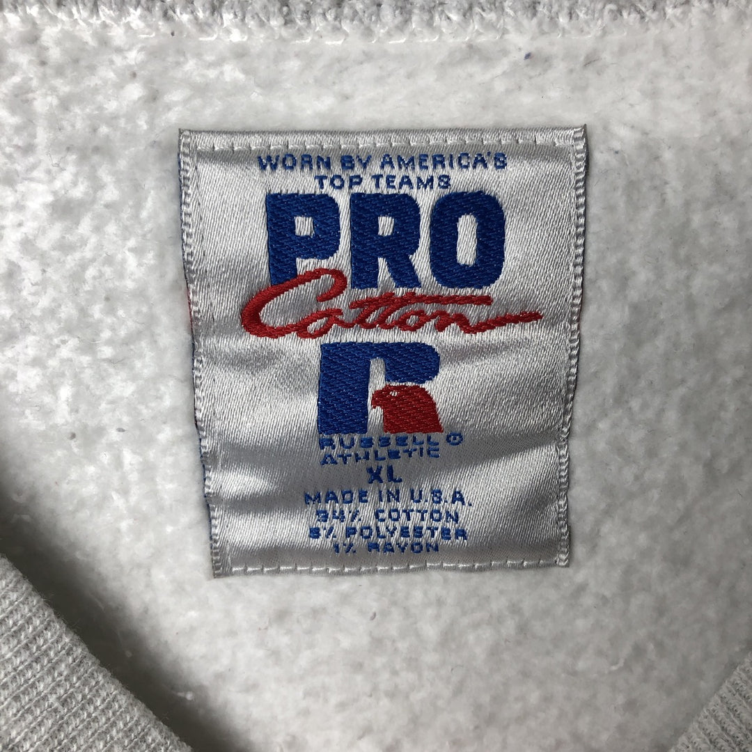 90'S Russell PRO COTTON sweatshirt, sweatshirt, made in USA, men's XL size, vintage cotton gray type Vintage Second Hand